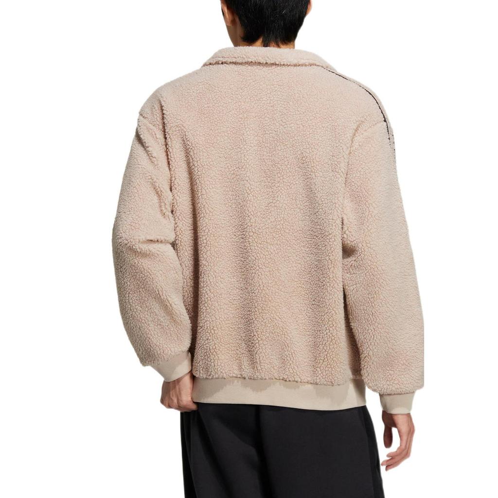 Adidas Спортивная флисовая куртка в полоску унисекс, серо-коричневая HY2684