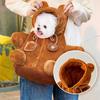 Cat Carrier Bag Plush Puppy Carrier Bag with Adjustable Crossbody Bee Design Travel Strap Cute Bear