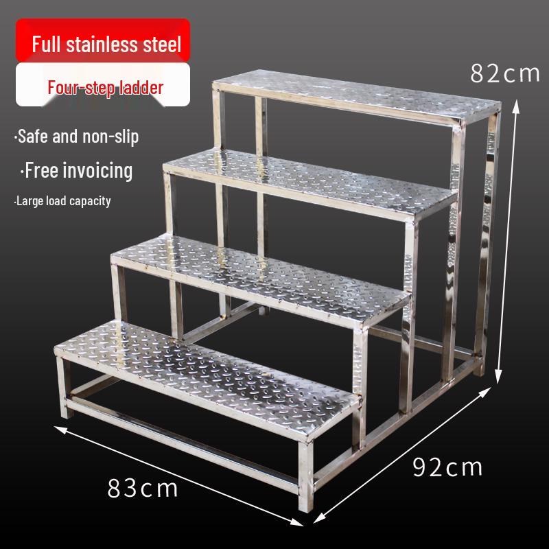 Stainless Steel Multi-Height Step Stool for Home, Factory, and Hospital Use
