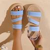 Fashion Women Wedge Sandals Minimalist Open Toe Platform Casual Sandals Women Ankle Strap Slingback Solid Color Comfortable Shoes Women
