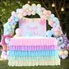 5 Layers Rainbow Colorful Multi-layer  Elegant Table Skirt for Wedding Party Baby Shower Home Decoration