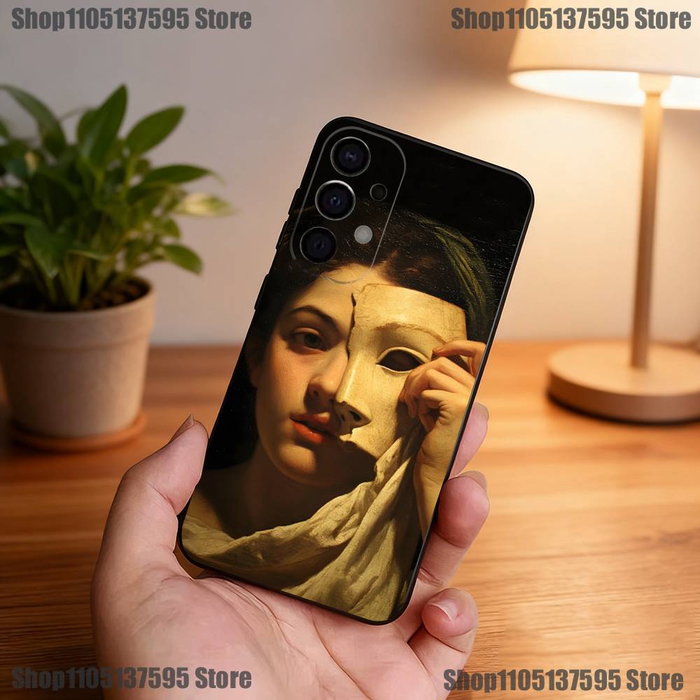 Чехол для телефона с картинами Караваджо для Samsung S25, S24, S21, S22, S23, S30, Ultra, S20, Plus, Fe, Lite, 5G Черный чехол