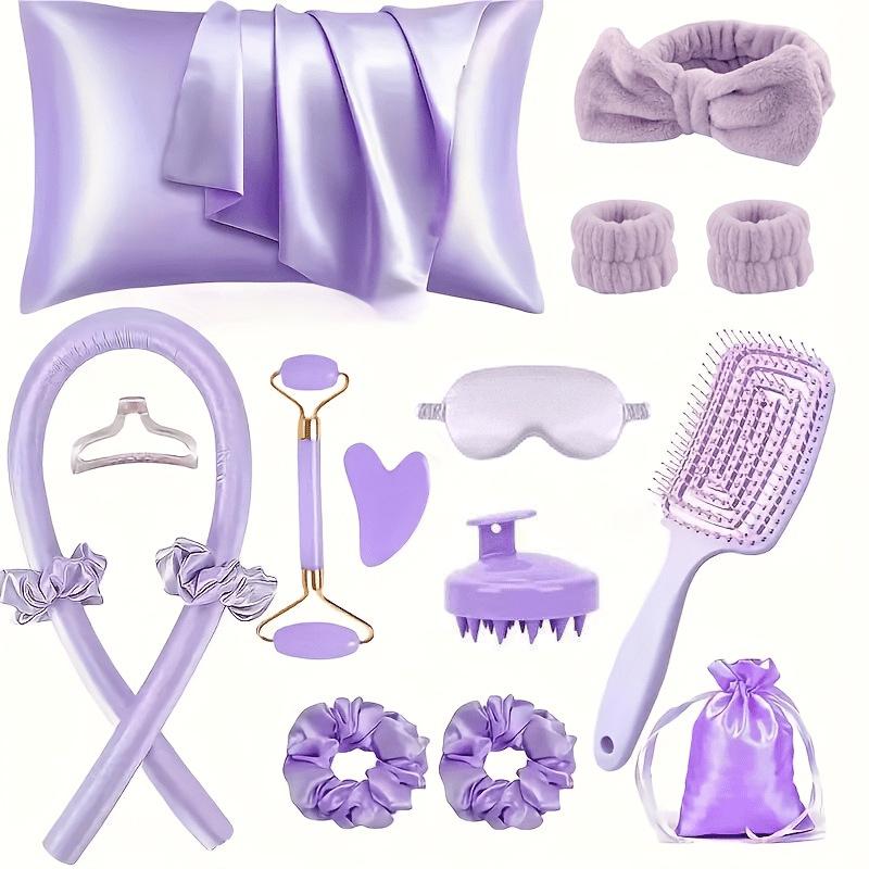No Heat Hair Curlers Set Sleep Curling Rods Silk Pillowcase Hair Ties Sleep Cap Heatless Curlers for Lazy Hair Styling