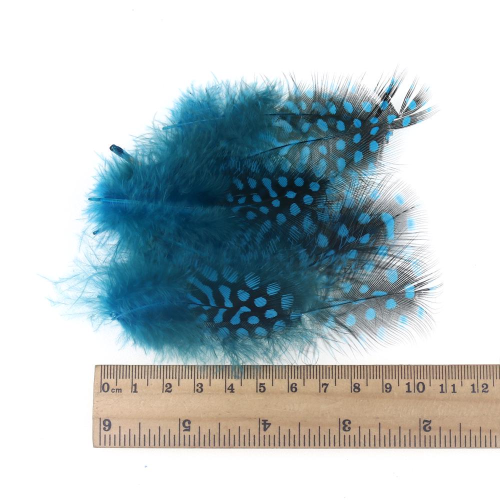 50pcs/Pack Colored Guinea Feather for Fly Tying Dotted Hackle Collars Tailing Wingcases and Cheeks Tube Fly Tying Material