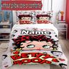3pcs Duvet Cover Set (1*Duvet Cover + 2*Pillowcase, Without Core), Custom Name Betty Boop Pattern Bedding Set, Home Bedroom Decor Gift