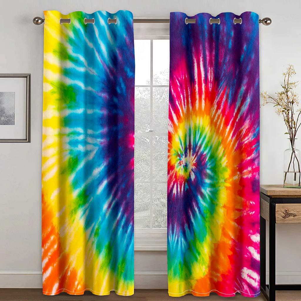 Дешевые ослепительные радужные красочные современные высокие затемняющие оконные шторы для гостиной спальни декор затемняющий материал драпировка новый