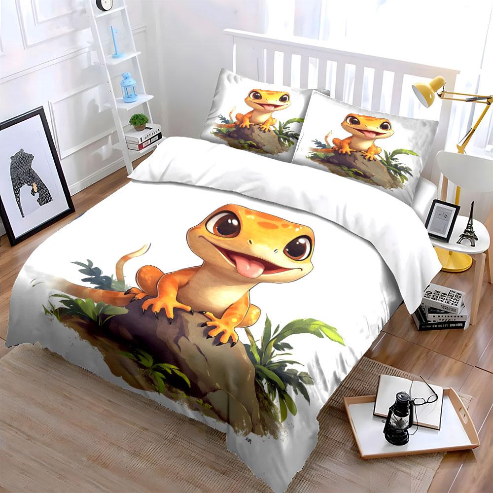 Cheerful gecko, jungle vibes. Bedding sets Duvet covers Pillowcases(1* Duvet Cover 2* Pillowcases without duvet insert)