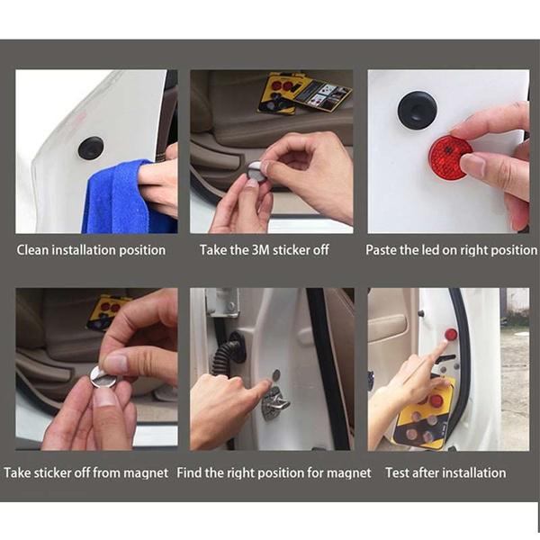 2 шт./компл. 5 светодиодов, сигнальная лампа открытой двери автомобиля, магнитный индикатор безопасности, вспышка для предотвращения столкновений