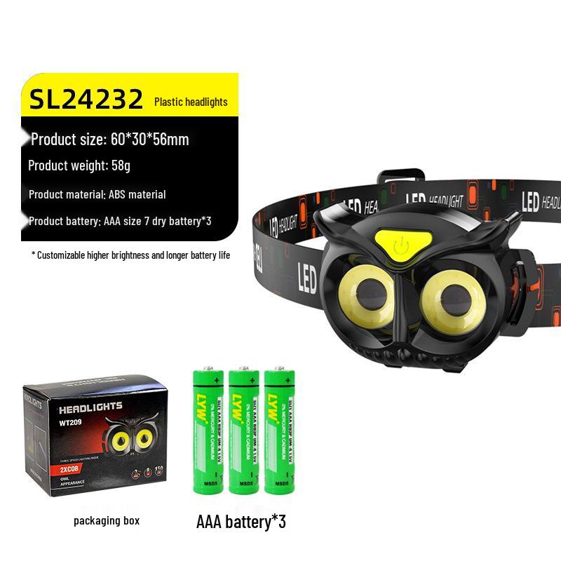 Светодиодный лазерный фонарь с двумя режимами света, перезаряжаемый налобный фонарь - Суперяркий, длительное время работы от аккумулятора, идеально подходит для ночной рыбалки