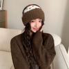 Ear Protection Outdoor Knitted Beanie Hat Warm Winter Beanie Hat  Girls