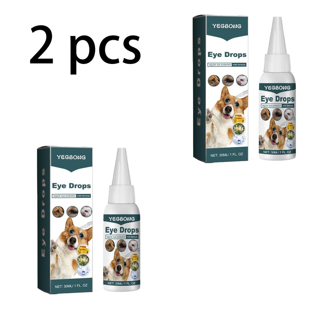 YEGBONG Капли для глаз для домашних животных, подходят для кошек и собак, удаляют слезные дорожки, очищают глазные выделения и глазную слизь, уход за глазами домашних животных, глазная промывка 30 мл/коробка