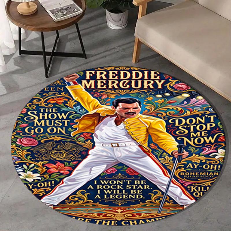1PC Freddie Performance Round Rug, Non-slip Chair Mat, Home Decor, Circle Carpet Perfect for Office, Bedroom, Living Room,Christmas gift