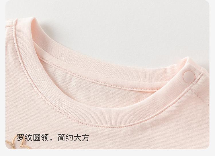 David Bella Girls' Pure Cotton T-shirt Summer New Children's Short-sleeved Top Baby Thin Bottom Shirt
