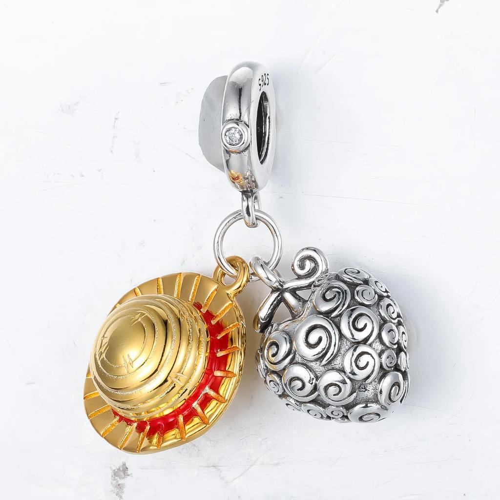 Подвески-Шляпа Соломенного Шляпника и Плод Огня Для Браслета Original Charms Медная Бусина-Шарм Для Женских Украшений Тики