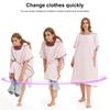 Microfiber Hooded Bath Towel Quick Drying Water Absorbent Double-sided Soft Adults Shower Bathrobe Beach Swimming Clothes Changing Surf Poncho Cloak