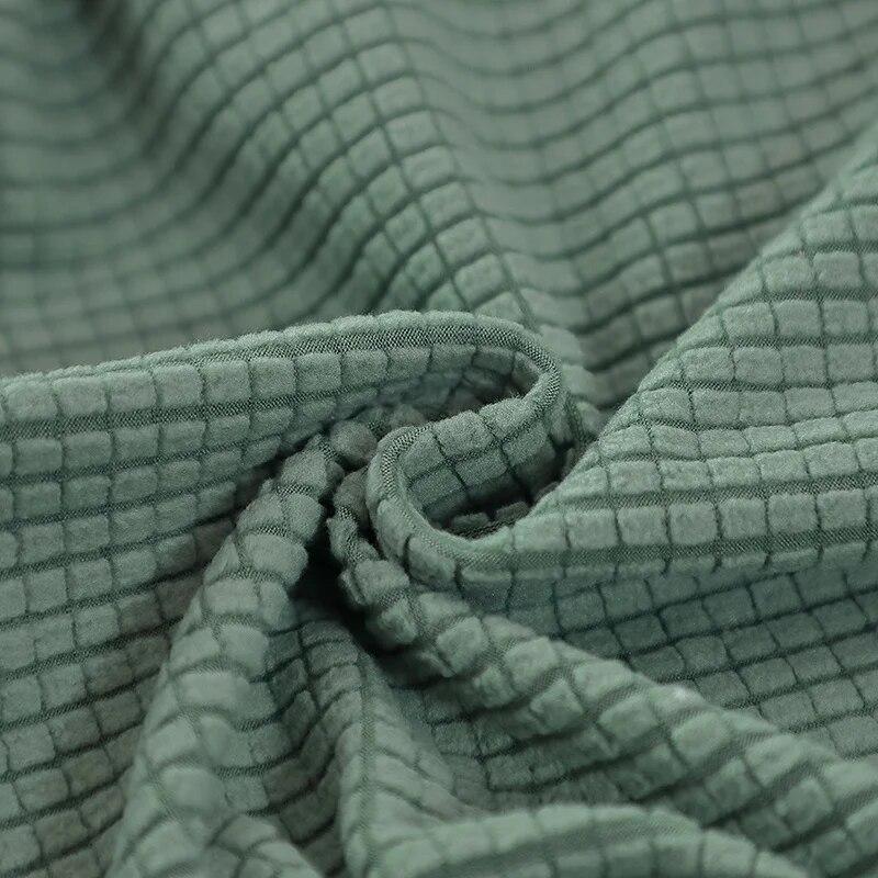 Solid Color Storage Ottoman Covers Rectangle Elastic Bedside Footstool Cover Non-Slip Polar Fleece Footrest Seat Bench Slipcover