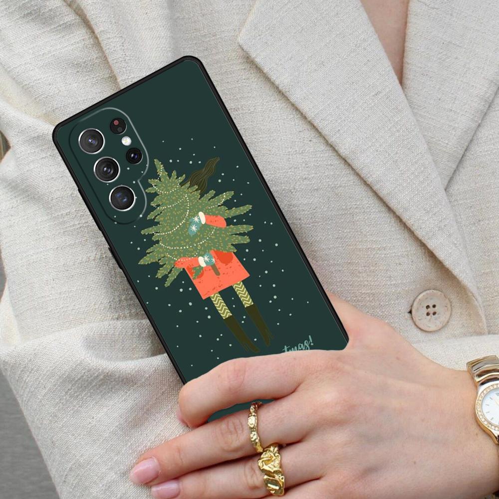 Рождественская Девочка Елка Подарок Чехол для Телефона Samsung Galaxy S26 Ultra S25 S24 S23 S22 S21 S20 Note10