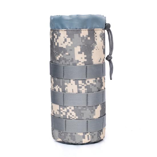 Тактический подсумок для бутылки с водой, дорожный спортивный держатель для бутылки с водой со шнурком, открытым верхом и сетчатым дном, крепится к рюкзаку, жилету, ремню