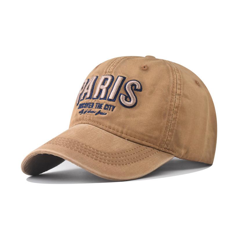 Retro Design Washed Letter Embroidery Neutral Baseball Cap For Wear Outdoor