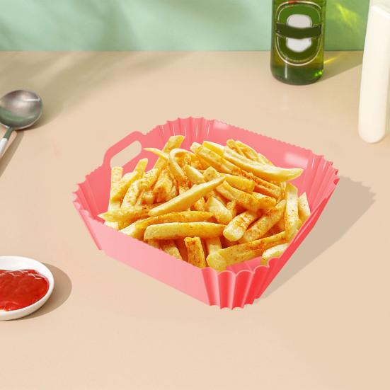 Silicone Air Fryer Liners Reusable Square Airfryer Liners for 4-6 QT Food-Grade Baking Pan Liner Air Fryer Accessories