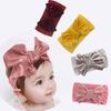 Big Bows Baby Girl Headband Turban Solid Color Elastic Newborn Baby Headband For Girls Soft Cotton Baby Hair Accessories
