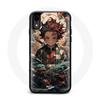Чехол - Maniacase - Iphone XS - Demon Slayer Tanjiro - Мягкий - Черный