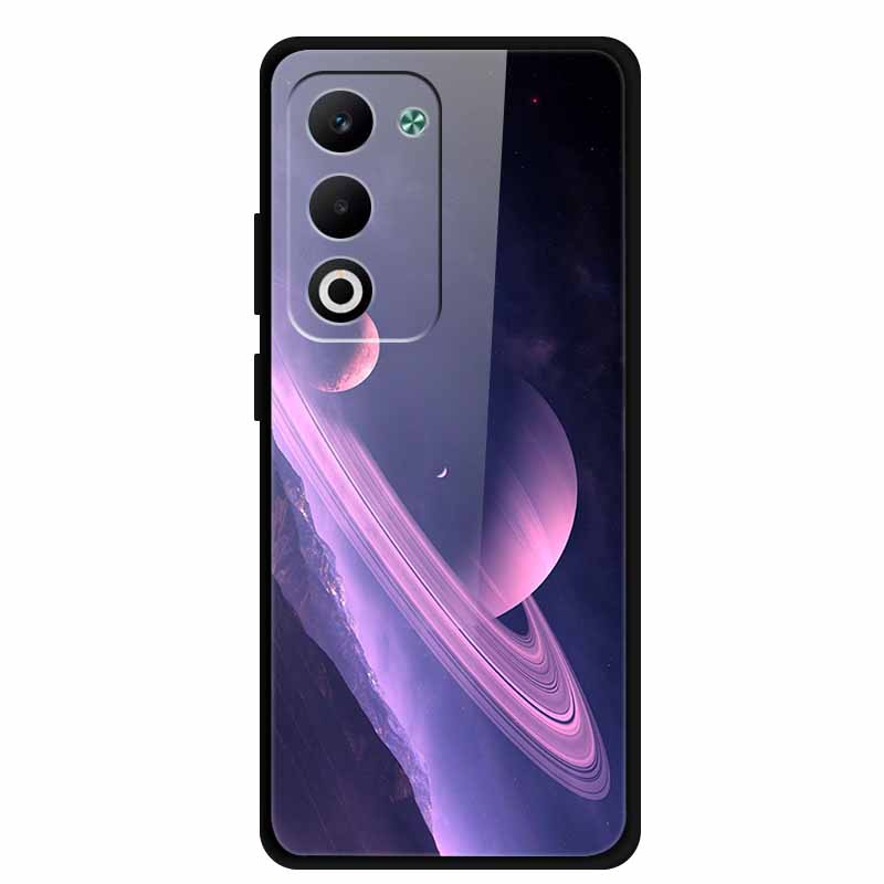 Glass Back Cover For Oppo A5 5G 2025 Phone Case 6.67" Hard Tempered Glass Case For Oppo A5i Pro 4G Case A5iPro Soft Bumper Shell