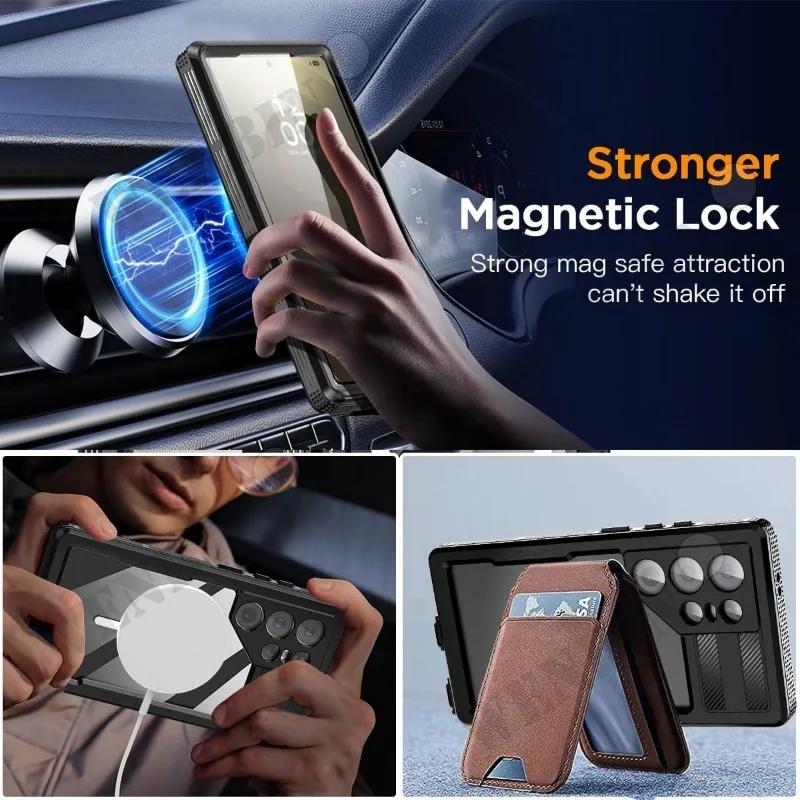 Чехол для Samsung Galaxy S25 Ultra S24 S23 Plus IP68 Водонепроницаемый 360 Magsafe Чехол Capa Fundas