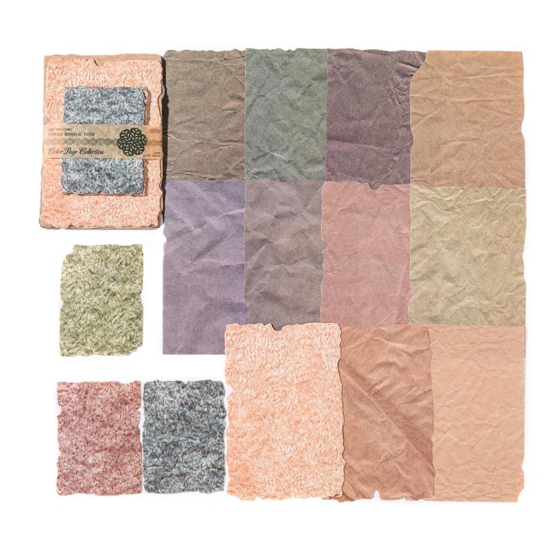 28pcs/pack Vintage Reliefs Texture Paper DIY Scrapbooking Collage Materials Decor Junk Journal Aesthetics Stationery Paper