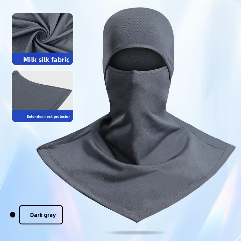 Silk Lycra Full Face Mask With Shawl High Elastic Breathable Anti-UV Sun Protection Cover For Cycling Driving Outdoor Activities