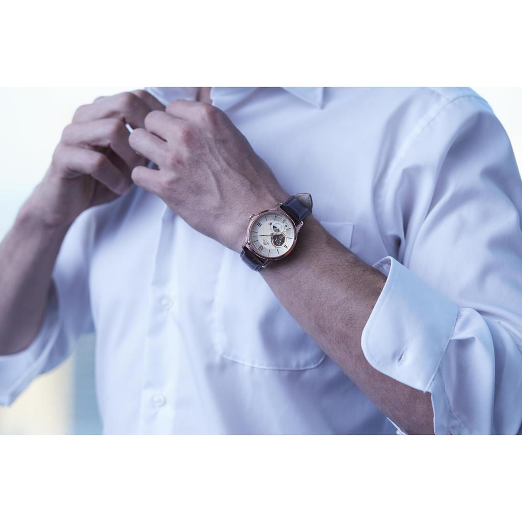 Orient Мужские часы SUN & MOON Automatic с фазами Луны, классический серебристо-белый циферблат, механические; Гарантия производителя включена