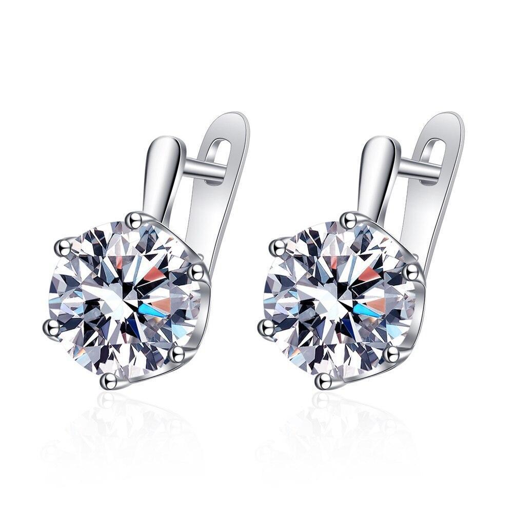 Женские серьги из стерлингового серебра 925 пробы, модные серьги-гвоздики с большим основным камнем и цирконом, ювелирные изделия, подарок на фестиваль