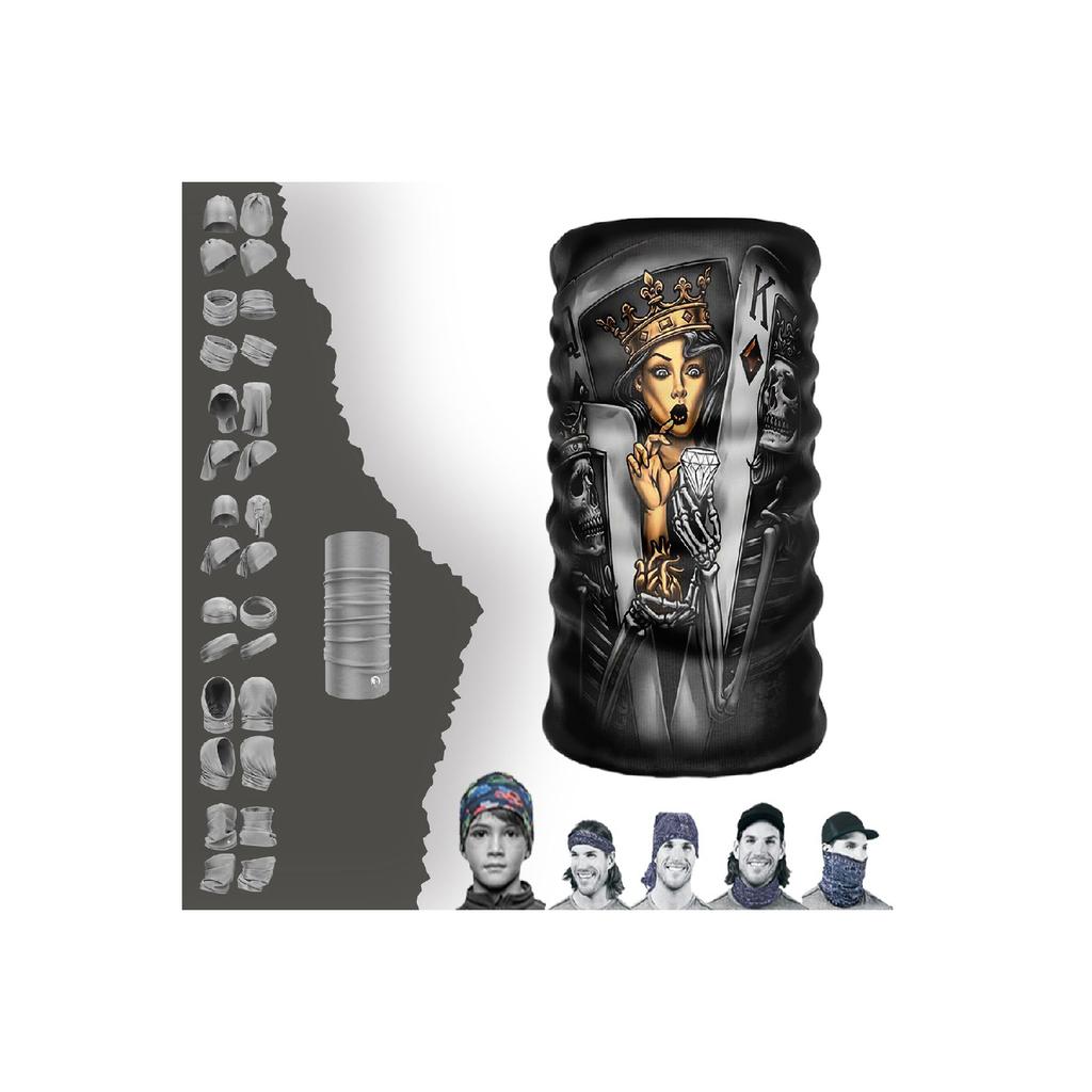 Унисекс Серый Череп Каратель Бесшовный Воротник-труба Бандана