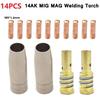 Long lasting 14Pc Torch Gas Nozzle Tip Holder for MIG Welding Applications