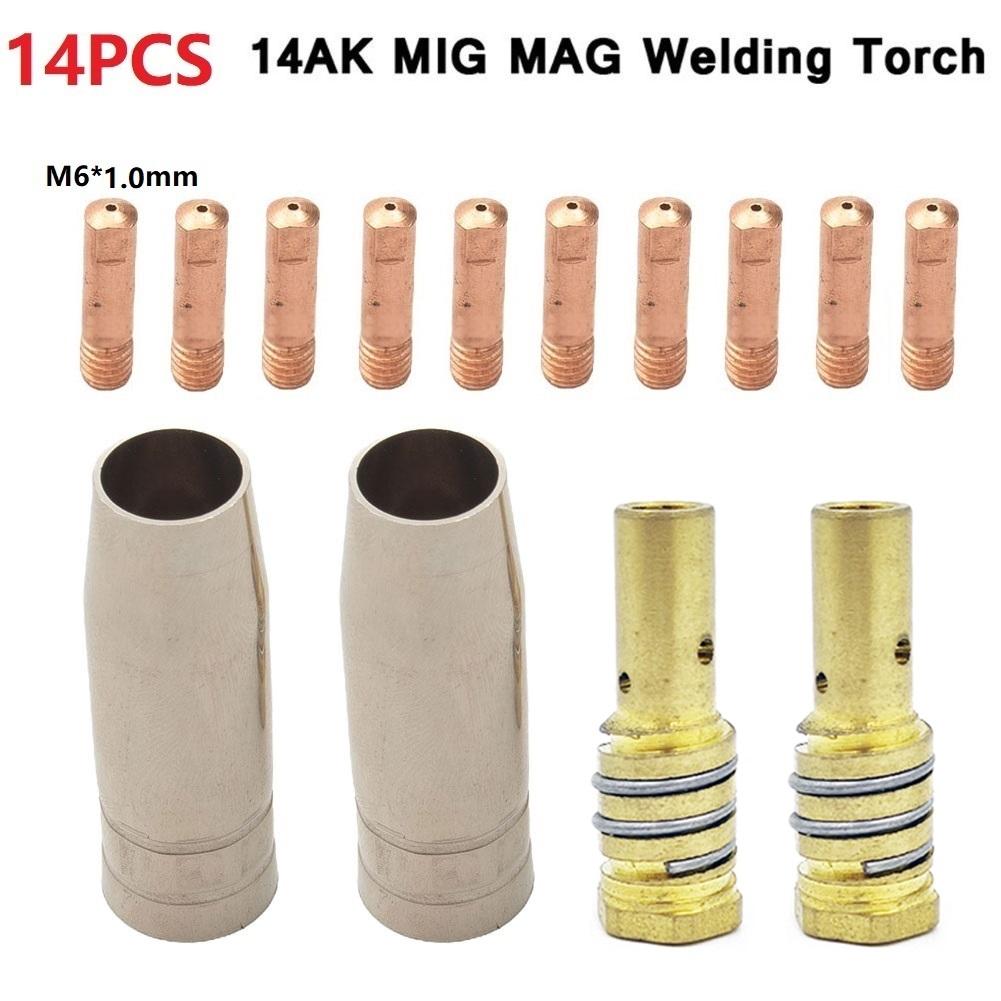 Long lasting 14Pc Torch Gas Nozzle Tip Holder for MIG Welding Applications