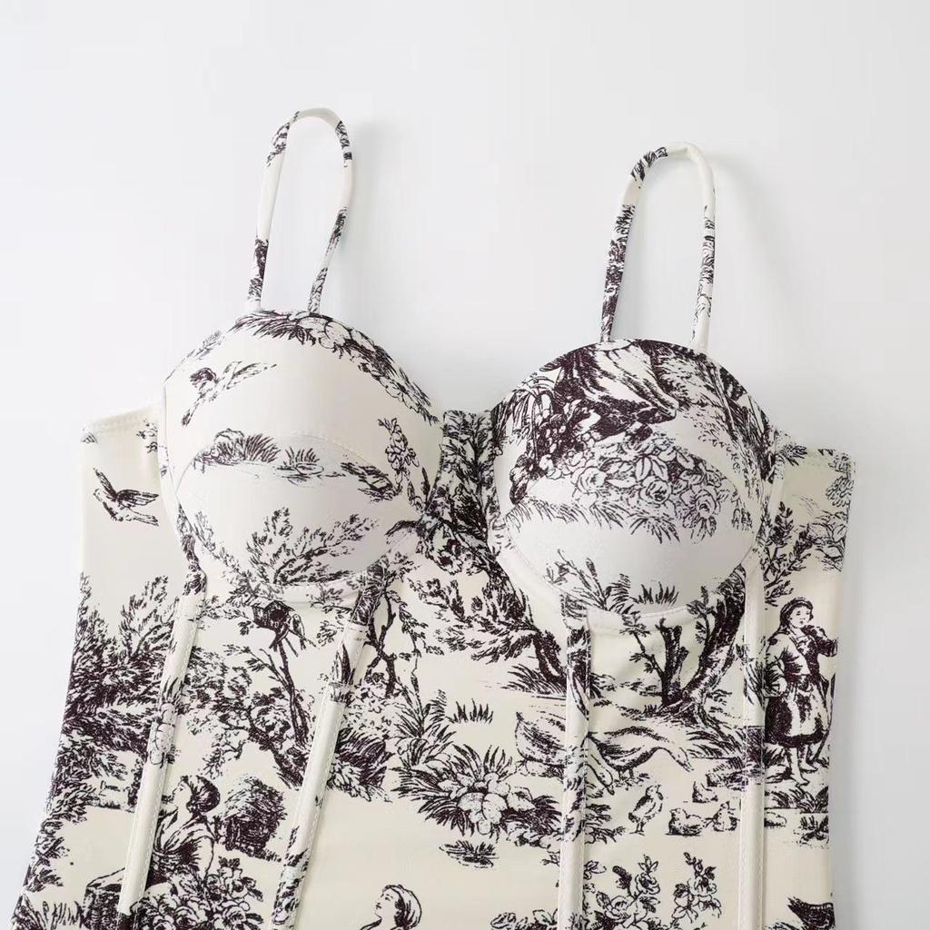 2023 Retro Print Women's Swimwear: One-Piece Swimsuit and Bikini with Sun Protection Long Dress - Two-Piece Set