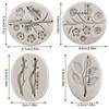 Силиконовая форма «Совы, птицы, ветки деревьев, листья, форма для помадки для цветочного украшения торта, топпер для кексов, сахарные конфеты, шоколад, полимерная глина, форма для пасты для жевательной резинки»