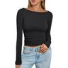 Women's European-Style Sexy Milk Silk Long-Sleeve T-Shirt