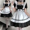 White Black Cute Lolita Cosplay Costume Animation Show Outfit Maid Costumes Girls Women Lovely Maid Dress Clothes Women's