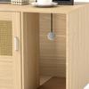 Cat Litter Box Furniture Sand Box With Scratching Pad And Rattan Door 80x50x50 Cm Oak