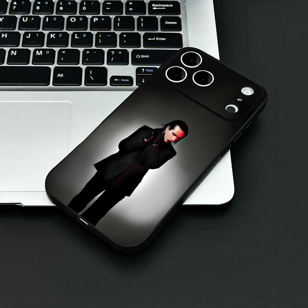 Чехол для телефона Shock Rock M-marilyn M-manson для iPhone 12-17 Air Plus Pro Max Сатиновый Глянцевый Цветной Отличный Подарок чехол для телефона