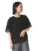 Ray Beams TEE Organza Layered One Size S/S T-Shirt, Women's, Black,