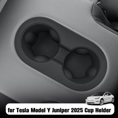 Для Tesla Model Y Juniper 2025 Вставка в подстаканник центральной консоли Нескользящий чехол-мат Центральнаяconsole заднего сиденья Подстаканник Подлокотник W4A9