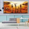 African Art Landscape and Woman Canvas Painting Figure Posters and Prints Wall Picture for Cuadros Living Room Decor