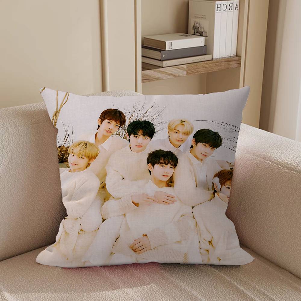 K-Korean Group E-ENHYPENS Pillow Case Removable Washable Cushion Cover – All-Season Soft Linen