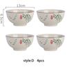 Набор из 4 керамических мисок для риса, миска для супа, десерта, закуски, кухонная миска для салата, столовая посуда, безопасная для микроволновой печи, японский стиль, 5 дюймов