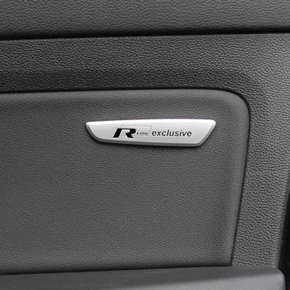 OBTLU1 Серебряный Эксклюзивный Значок Для VW Наклейка 2 шт. Rline Эксклюзивная Наклейка на Подлокотник Rline Наклейка в Салон Для VW Golf Bora Passat Tiguan