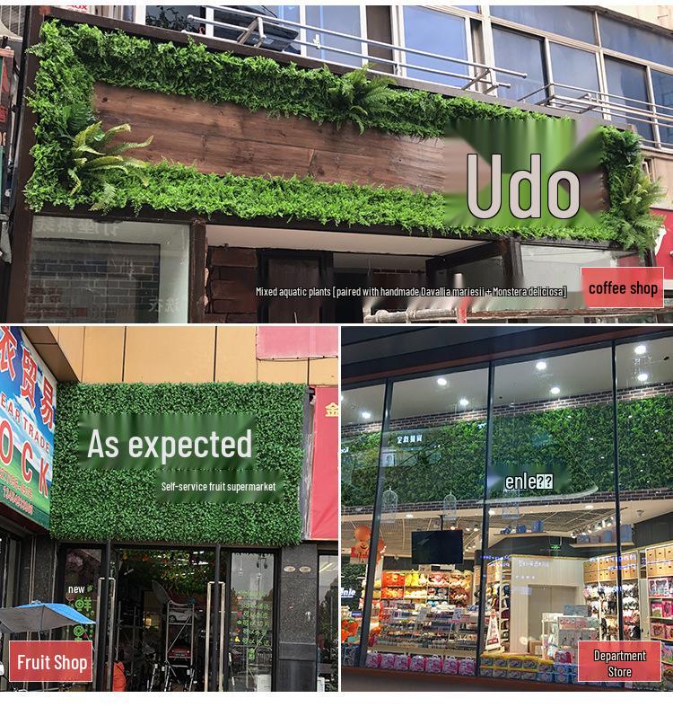 50×50cm Artificial Green Plant Wall - Plastic Vertical Garden, Fake Flower Wall, Synthetic Turf Background