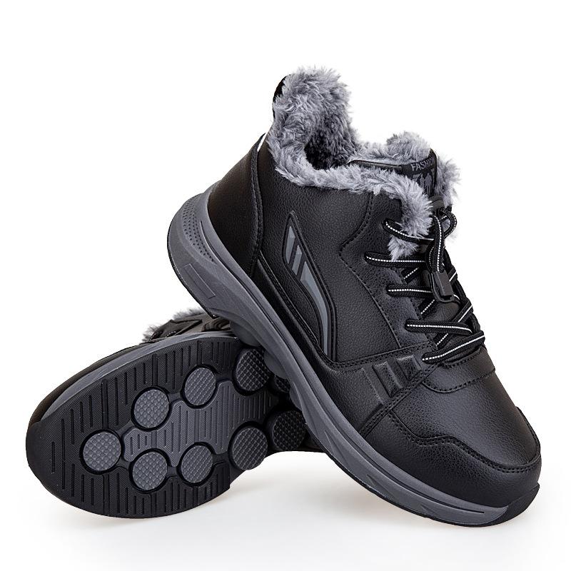 Cotton Shoes Winter Velvet Thickened Warm Walking Shoes Anti-splashing High-top Elderly Shoes Outdoor Mother Shoes Factory