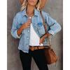 Модная Свободная Женская Джинсовая Куртка Свободная Повседневная Простая Офисная С Длинным Рукавом Короткие Куртки Элегантные Пальто для Весны и Осени Женская Одежда